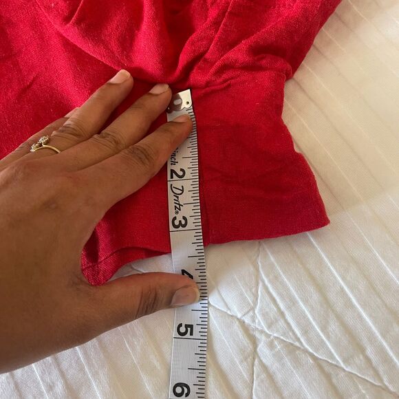 Gap Women's Red Pant Linen Blend Pleated Casual Shorts Size L - Picture 4 of 9